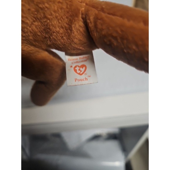 Ty Beanie Baby Pouch 1996 - With Tag, Kangaroo With A Baby Joey In It's Pouch - Picture 7 of 7